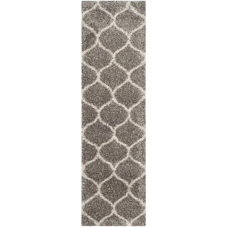 Safavieh Sgh-Hudson Shag Power Loomed Runner Rugs, Grey and Ivory - 2 ft.-3 in. x 8 ft. SGH280B-28